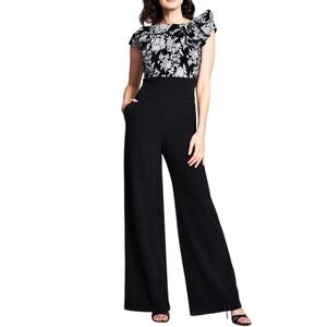 New Women’s Tadashi Shoji Aiko Jacquard Jumpsuit Size 12